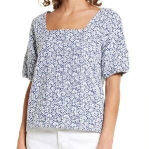 Madewell / Floral Jacquard Button-Back Top